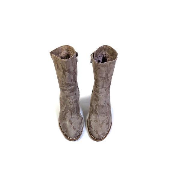 Ross and Snow Boots 7.5 Renata Genuine Shearling Tan Camo Booties Waterproof - Picture 3 of 8